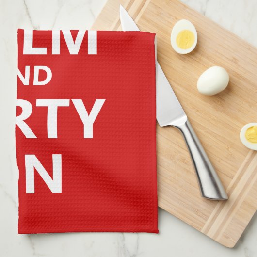 Kalm houden en Partij aan Theedoek (Quarter Fold)