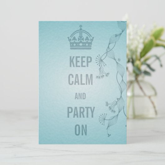 kalm houden en partij blijven kaart (Staand voorkant)