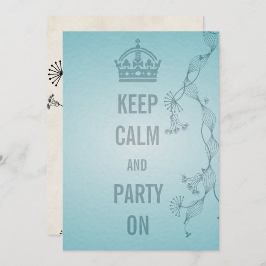 kalm houden en partij blijven kaart (Voorkant / Achterkant)