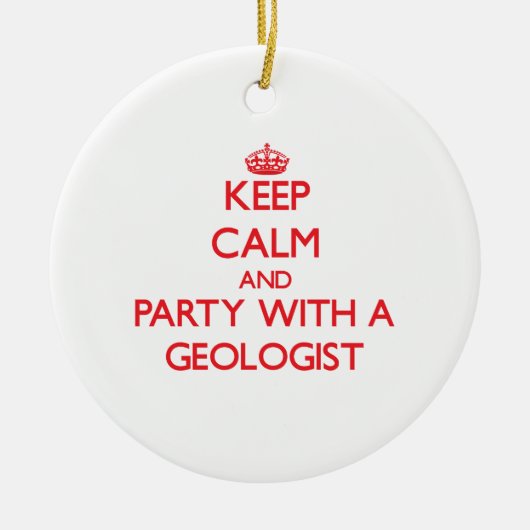Kalm houden en Partij maken met een Geoloog Keramisch Ornament (Voorkant)