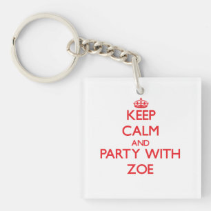 Kalm houden en Partij met Zoe Sleutelhanger