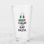 Kalm houden en pasta eten glas (Achterkant)