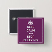 Kalm houden en Pesten stoppen Vierkante Button 5,1 Cm (Voorkant /achterkant)