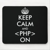 Kalm houden en PHP op Mousepad houden | Geeky humo Muismat (Voorkant)