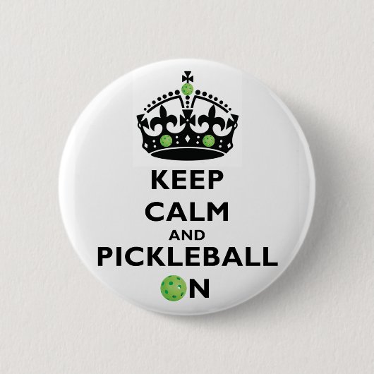 Kalm houden en Pickleball aan Ronde Button 5,7 Cm (Voorkant)