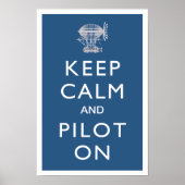 Kalm houden en Pilot op Steampunk Dirigide - Blauw Poster (Voorkant)