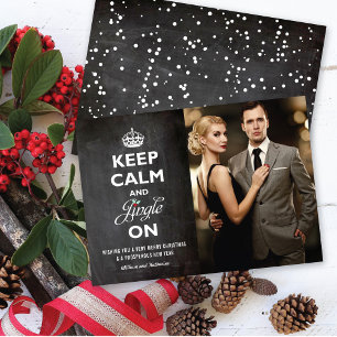 Kalm houden en pingelen op het kerstfeest. feestdagenkaart