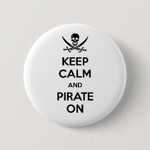 Kalm houden en Pirate aan houden Ronde Button 5,7 Cm