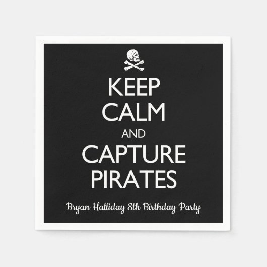 Kalm houden en Piraten vastleggen Servet (Voorkant)