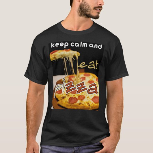 kalm houden en pizza eten, pizza eten Classic T-Sh T-shirt (Voorkant)