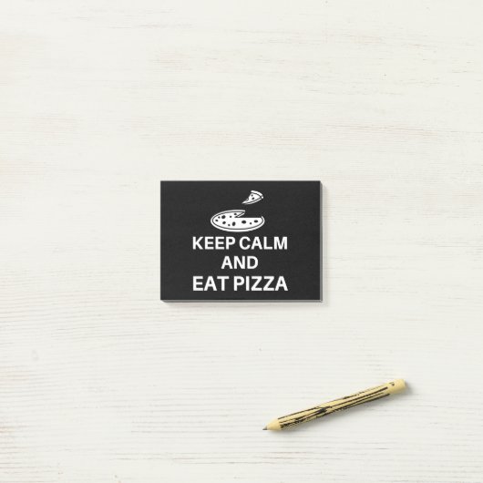 Kalm houden en Pizza eten Post-it® Notes (Op bureau)