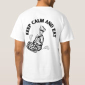 Kalm houden en Pizza eten T-shirt (Achterkant)
