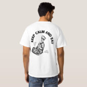 Kalm houden en Pizza eten T-shirt (Achterkant volledig)