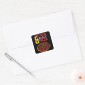Kalm houden en Pizza eten Vierkante Sticker (Envelop)