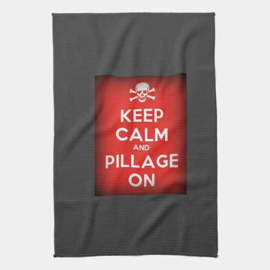 Kalm houden en plunderen theedoek (Verticaal)