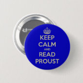 Kalm houden en Proust-knoopbadge lezen Ronde Button 5,7 Cm (Voorkant /achterkant)