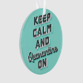 Kalm houden en quarantaine houden op siermint ornament (voorkant)