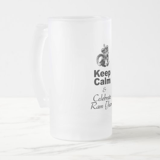 Kalm houden en Ram 2015 vieren Matglas Bierpul (Voorkant links)