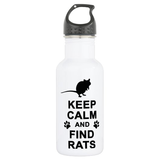 Kalm houden en Ratten zoeken Waterfles (Voorkant)