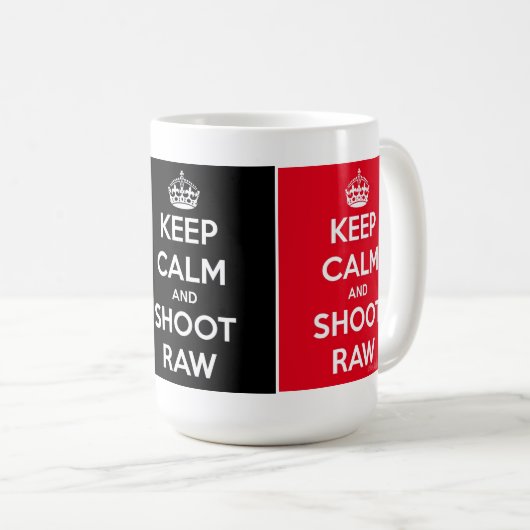 Kalm houden en Raw schieten Koffiemok (Voorkant rechts)