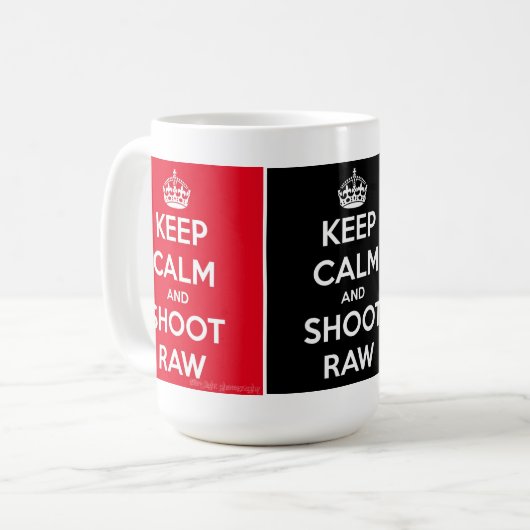 Kalm houden en Raw schieten Koffiemok (Voorkant links)