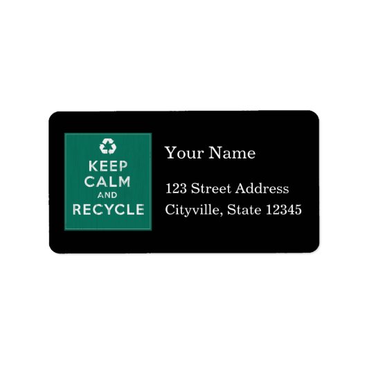 Kalm houden en Recyclen Etiket (Voorkant)