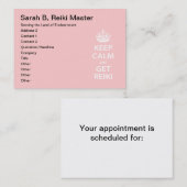 Kalm houden en Reiki ophalen Afsprakenkaartje (Voorkant / Achterkant)