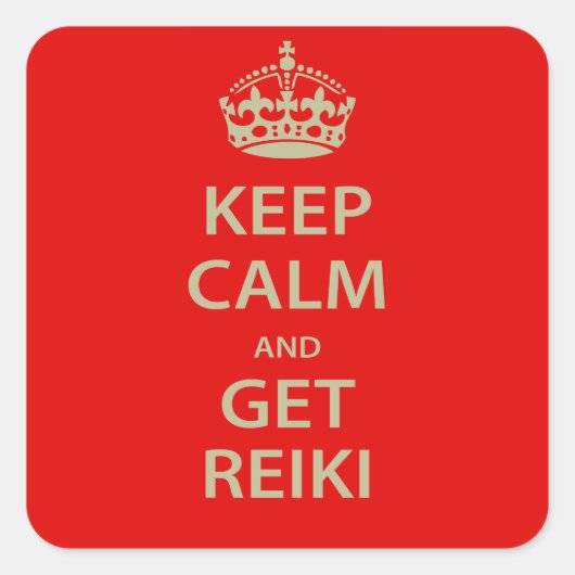 Kalm houden en Reiki ophalen Vierkante Sticker (Voorkant)