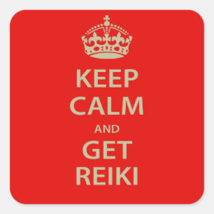 Kalm houden en Reiki ophalen Vierkante Sticker