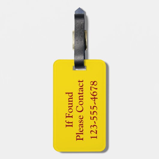 Kalm houden en reizen op rood en geel bagagelabel (Achterkant verticaal)