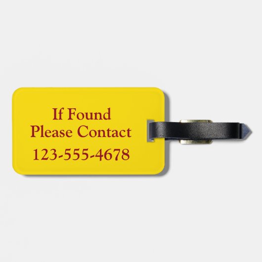 Kalm houden en reizen op rood en geel bagagelabel (Achterkant horizontaal)