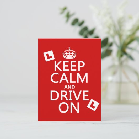 Kalm houden en rijden aan (leerling) briefkaart (Staand voorkant)