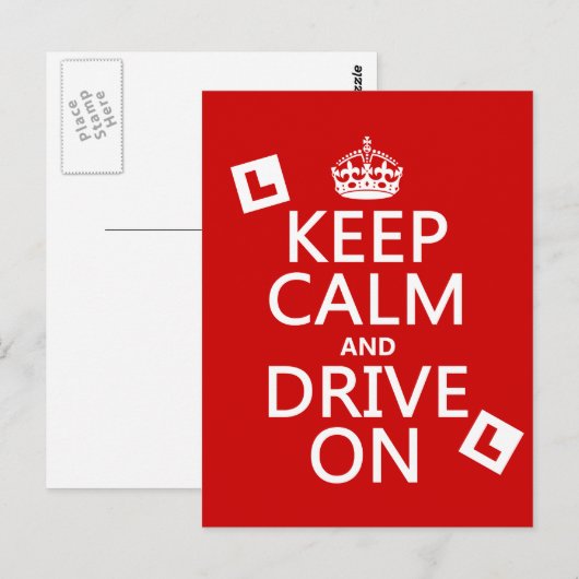 Kalm houden en rijden aan (leerling) briefkaart (Voorkant / Achterkant)