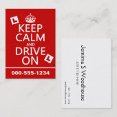 Kalm houden en rijden aan (leerling) visitekaartje (Voorkant / Achterkant)