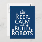 Kalm houden en Robots bouwen (in elke kleur) Briefkaart (Voorkant / Achterkant)