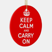 Kalm houden en rood doorvoeren keramisch ornament (Rechts)