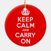 Kalm houden en rood doorvoeren keramisch ornament (Achterkant)