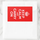 Kalm houden en rood doorvoeren rechthoekige sticker (Tas)