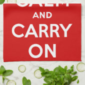 Kalm houden en rood doorvoeren theedoek (Gevouwen)