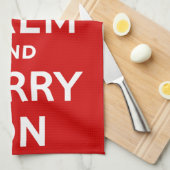 Kalm houden en rood doorvoeren theedoek (Quarter Fold)