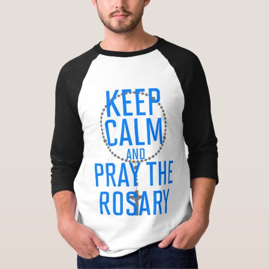 Kalm houden en Rosary bidden T-shirt (Voorkant)