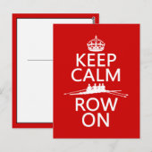 Kalm houden en Row aan (kies om het even welke kle Briefkaart (Voorkant / Achterkant)