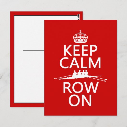 Kalm houden en Row aan (kies om het even welke kle Briefkaart (Voorkant / Achterkant)