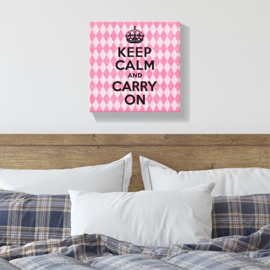 Kalm houden en roze diamanten meenemen canvas afdruk (Insitu (Slaapkamer))