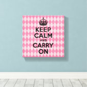 Kalm houden en roze diamanten meenemen canvas afdruk (Insitu (Houten vloer))