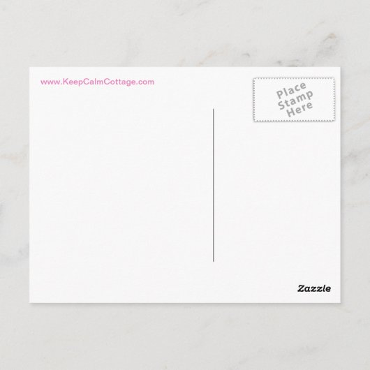 Kalm houden en roze houden briefkaart (Achterkant)