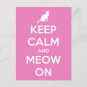 Kalm houden en roze houden briefkaart (Voorkant)