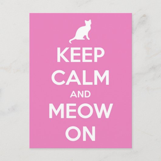Kalm houden en roze houden briefkaart (Voorkant)