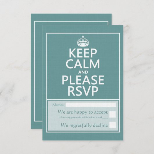Kalm houden en RSVP (Voorkant / Achterkant)