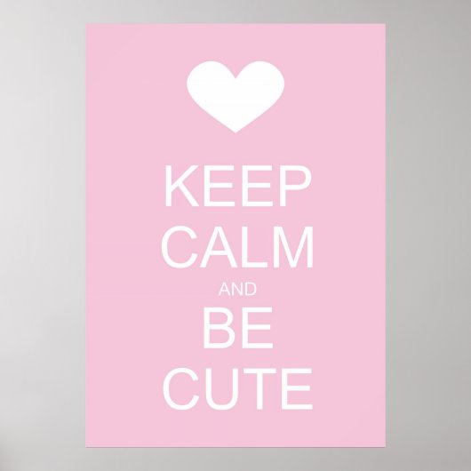 kalm houden en schattig zijn poster (Voorkant)